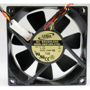 ADDA AQ0812MB-A76GL 12V 0.15A 3wires Cooling Fan