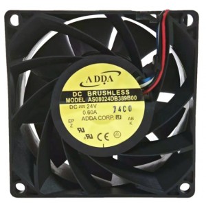 ADDA AS08024DB389B00 24V 0.60A 4 wires Cooling Fan - Original new