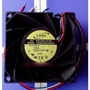 ADDA AS0824DB389B00 24V 0.60A 4wires Cooling Fan 