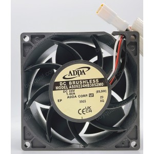 ADDA AS09224HB3852M0 AS09224HB3852MO 24V 1.40A 3wires Cooling Fan