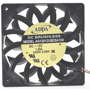 ADDA AS12012UB25A100 12V 1.80A 3wires Cooling Fan