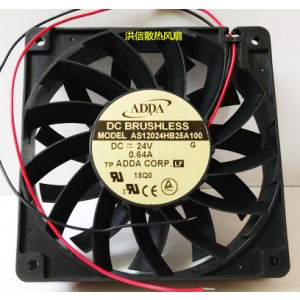 ADDA AS12024HB25A100 24V 0.64A 2wires Cooling Fan