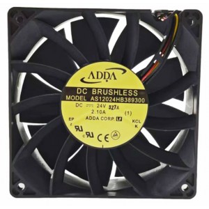 ADDA AS12024HB389300 24V 2.1A 3wires Cooling Fan 