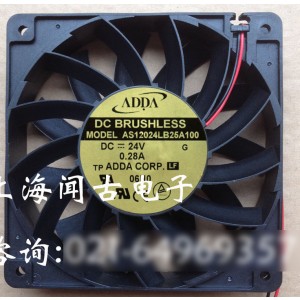 ADDA AS12024LB25A100 24V 0.28A 2wires Cooling Fan 