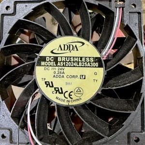 ADDA AS12024LB25A300 24V 0.28A 3wires Cooling Fan