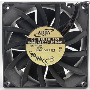 ADDA AS12024LB389100 24V 0.9A 2wires Cooling Fan