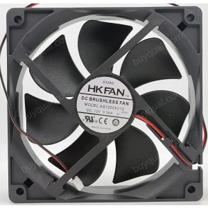 HK FAN AS12025V12 12V 0.36A 2wires Cooling Fan