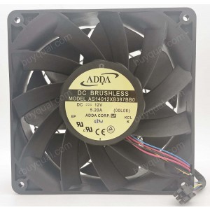 ADDA AS14012XB387BB0 12V 5.2/3.0A 62/36W 6wires Cooling Fan - Original New