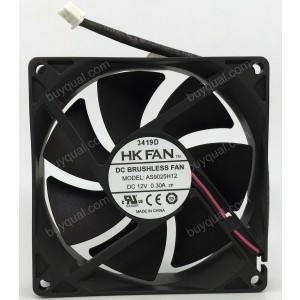 HK FAN AS9025H12 12V 0.30A 2 Wires Cooling Fan 