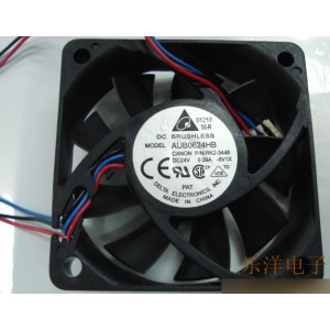 DELTA AUB0624HB 24V 0.09A 3wires Cooling Fan