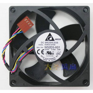 DELTA AUB0812HHD 12V 0.40A 4wires Cooling Fan