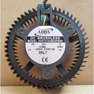 ADDA AY07212UB220B00 12V 0.68A 4wires Cooling Fan