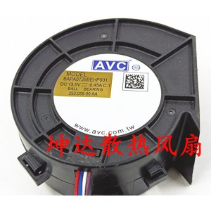 AVC BAPA0728BEHP001 13.5V 0.45A 4wires Cooling Fan