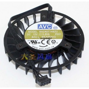 AVC BAZA0714B2U 12V 0.60A 4wires Cooling Fan
