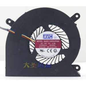 AVC BAZD1125R2UP006 12V 1.0A 4wires Cooling Fan