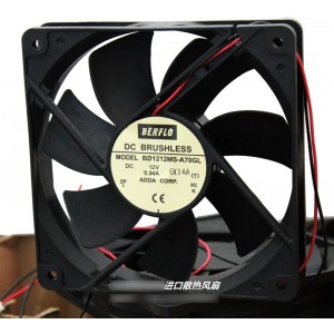 ADDA BD1212MS-A70GL 12V 0.34A  2wires Cooling Fan