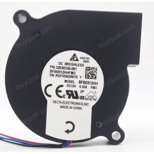 DELTA BFB0512HH BFB0512HHFM3 32030336-001 12V 0.32A 2.52W 3wires Cooling Fan - New