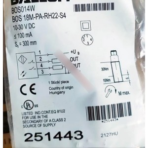 BALLUFF BOS 18M-PA-RH22-S4 BOS014W Photoelectric Switch Sensor - Original New