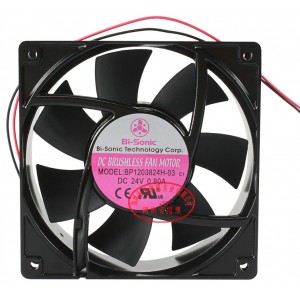 Bi-Sonic BP1203824H-03 24V 0.80A 2 Wires Cooling Fan - Metal Frame