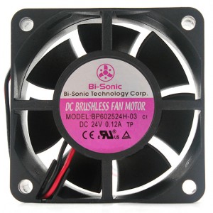 Bi-Sonic BP602524H-03 24V 0.12A 2wires Cooling Fan