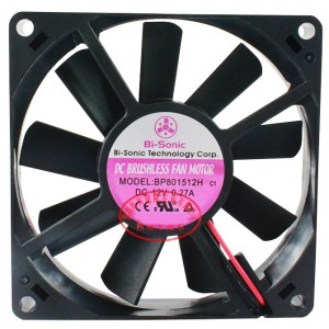 BI-Sonic BP801512H 12V 0.27A 2wires Cooling Fan