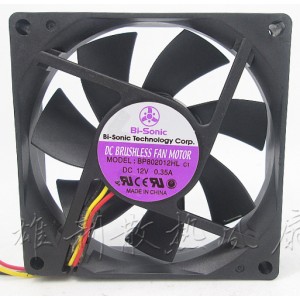 BI-Sonic BP802012HL 12V 0.35A 3wires Cooling Fan