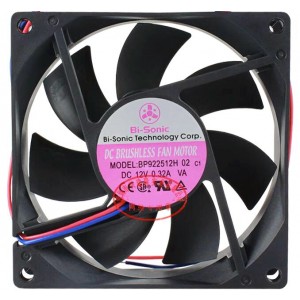 Bi-Sonic BP922512H 12V 0.32A 2wires Cooling Fan