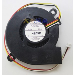 Toshiba C-E02C-04 12V 250mA 4wires Cooling Fan