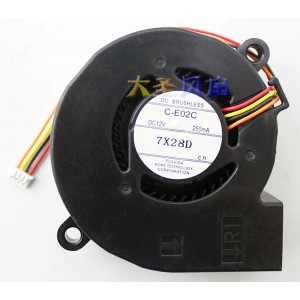 TOSHIBA C-E02C 12V 250mA 4wires Cooling Fan