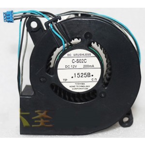 TOSHIBA C-S02C 12V 200mA 3wires Cooling Fan 