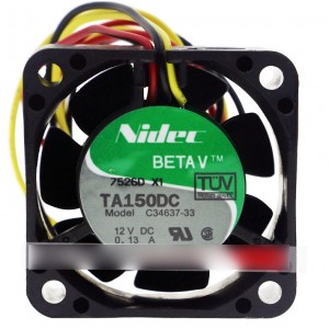 NIDEC C34637-33 TA150DC 12V 0.13A 3wires Cooling Fan