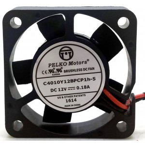 PELKOMOTORS C4010Y12BPCP1h-5 12V 0.18A 2wires Cooling Fan 