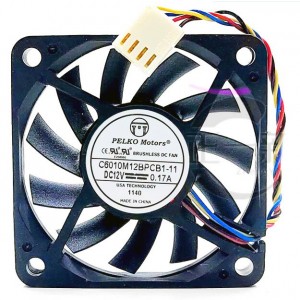 PELKO MOTORS C6010M12BPCB1-11 12V 0.17A 4wires Cooling Fan