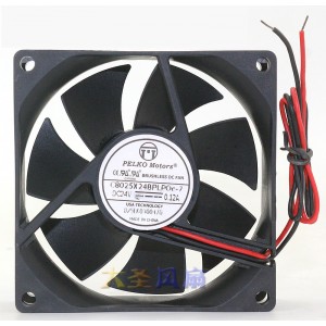 PELKO Motors C8025X24BPLPOc-7 24V 0.12A 2wires Cooling Fan