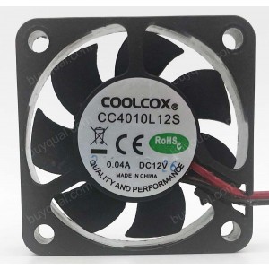 C00LCOX CC4010L12S 12V 0.04A 0.528W 2wires Cooling Fan