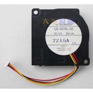 Toshiba CE-4510L-02 12V 200mA 4wires Cooling Fan