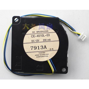 Toshiba CE-4510L-03 12V 200mA 4wires Cooling Fan
