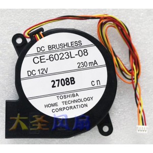 TOSHIBA CE-6023L-08 12V 230mA 3wires Cooling Fan