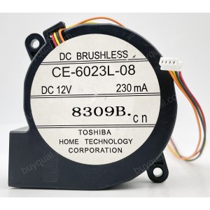 TOSHIBA CE-6023L-08 12V 230mA 4wires Cooling Fan