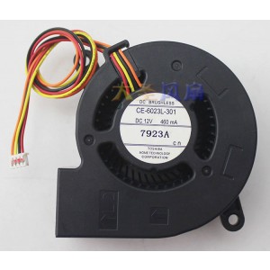 Toshiba CE-6023L-301 12V 460mA 4wires Cooling Fan