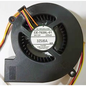 TOSHIBA CE-7020L-01 12V 250mA 4wires Cooling Fan