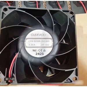 CUDEVICE CFM-8038B-240-449 24V 0.35A 2wires Cooling Fan 