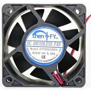 chenify CFY6025SH24 24V 0.28A 2wires Cooling Fan 