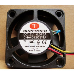 SUPERRED CHA4012CS-TA 12V 0.075A 3wires cooling fan