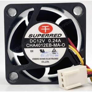 SUPERRED CHA4012EB-MA-O 12V 0.24A 3wires Cooling Fan