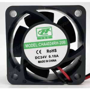 C&C CHA4024RH-20B 24V 0.1A 2wires Cooling Fan