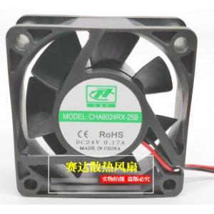 C&C CHA6012RX-25B 24V 0.17A 2wires Cooling Fan 