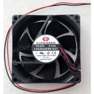 SuperRed CHA8024EBN-K(E) 24V 0.24A 2wires Cooling Fan