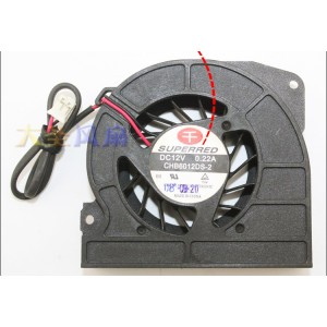 SUPERRED CHB6012DS-2 12V 0.22A 2wires Cooling Fan