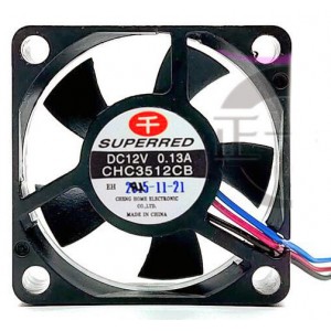 SUPERRED CHC3512CB 12V 0.13A 3wires Cooling Fan
